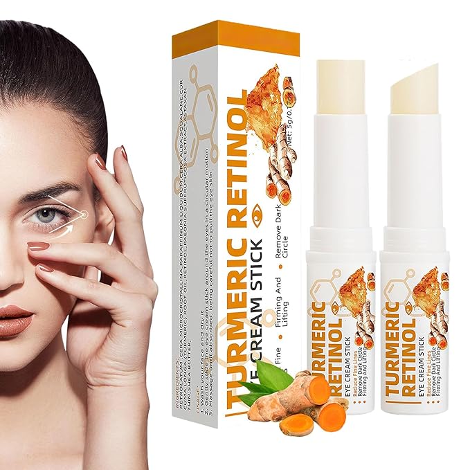 Turmeric Retinol Eye Cream Stick,Lumibalm for Under Eye Bags,Lumistick Eye Turmeric Retinol,Anti Aging Eye Balm Stick Hydrating (2pcs)