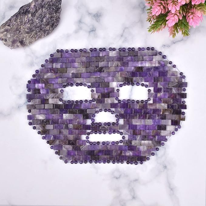 ideayard Jade Facial Mask|100% All Natural Jade Sleep Mask|Diminish Puffiness|Soothe Eye Fatigue (Purple)