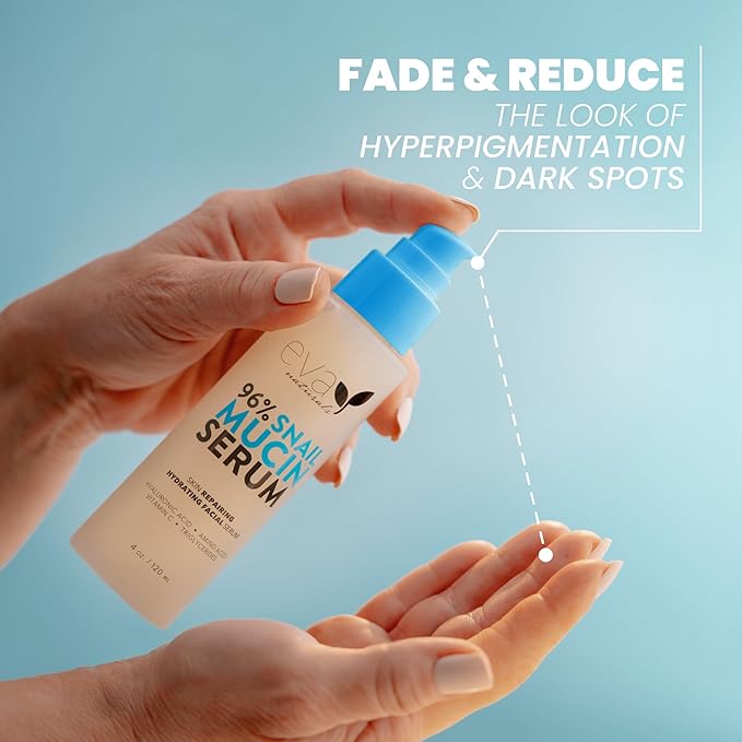 Eva Naturals Snail Mucin Serum For Face 4oz – Korean Skincare, Moisturizing & Rejuvenating Serum For All Skin Types