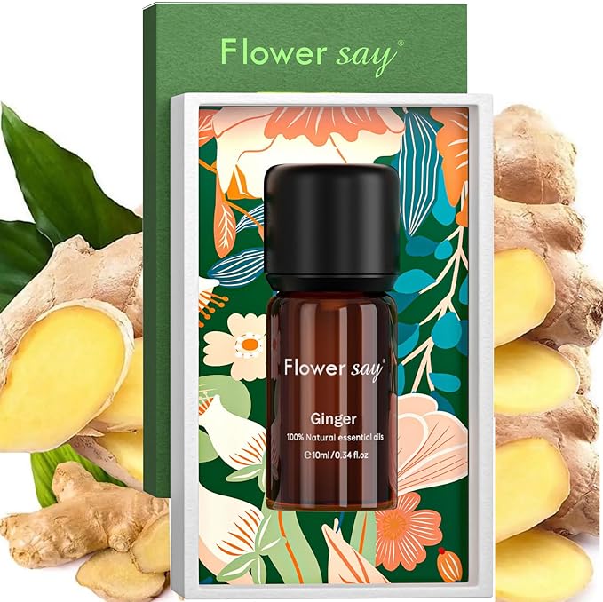 Organic Ginger Essential Oil 10ml – USDA Certified, 100% Pure & Natural, Undiluted Aromatherapy Oil for Diffuser, Massage, Hair & Skin Care, Relaxation and Wellness