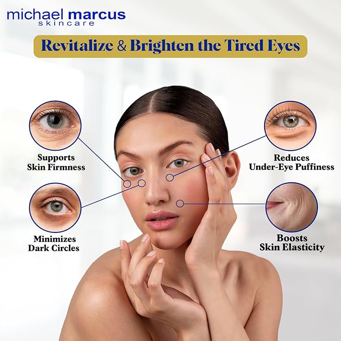 Michael Marcus Anti Fatigue Eye Masque (1 Fl oz) - Eye Cream for Puffy Eyes, Dark Circles, and Wrinkles - Moisturizing for Men & Women โ Natural, Hydrating & Cruelty Free Eye Skincare
