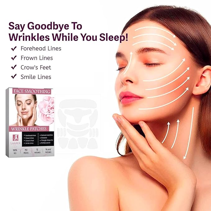 Advanced Facial Anti Wrinkle Patches: Face and Forehead Wrinkle Patches Whole Face Wrinkle Patches to Reduce Fine Wrinkles Frown and Smile Lines for Women and Men Overnight