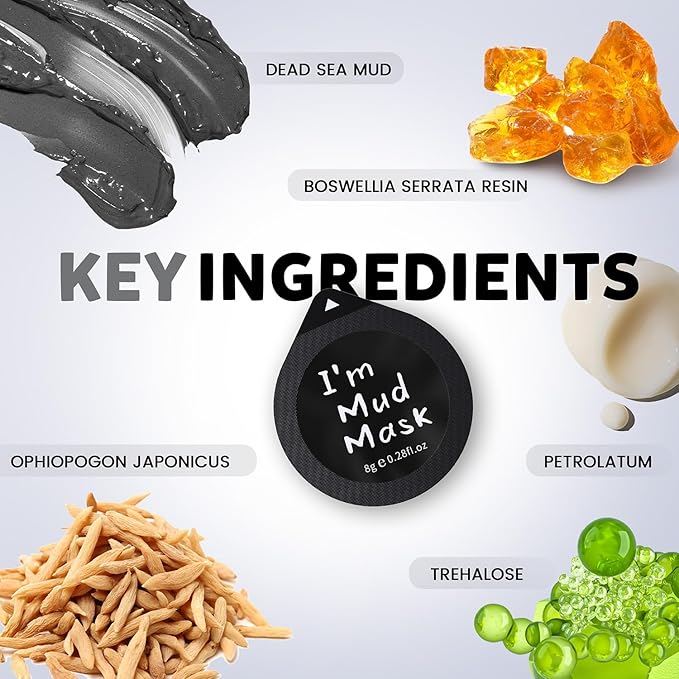 Clay Facial Mask Set 9 Pack - Turmeric Clay Mask - Rose Face Mask - Dead Sea Minerals Mud Mask, Skincare Gift Set - Brightening, Moisturize & Deep cleansing for Dry, Sensitive Skin