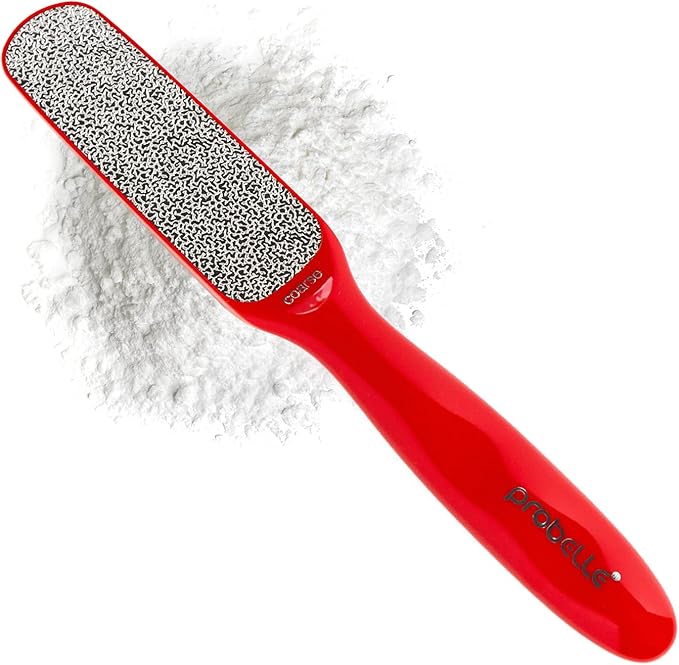 Probelle Double Sided Multidirectional Nickel Foot File Callus Remover - Immediately Reduces calluses and Corns to Powder for Instant Results, Safe Tool (Red)