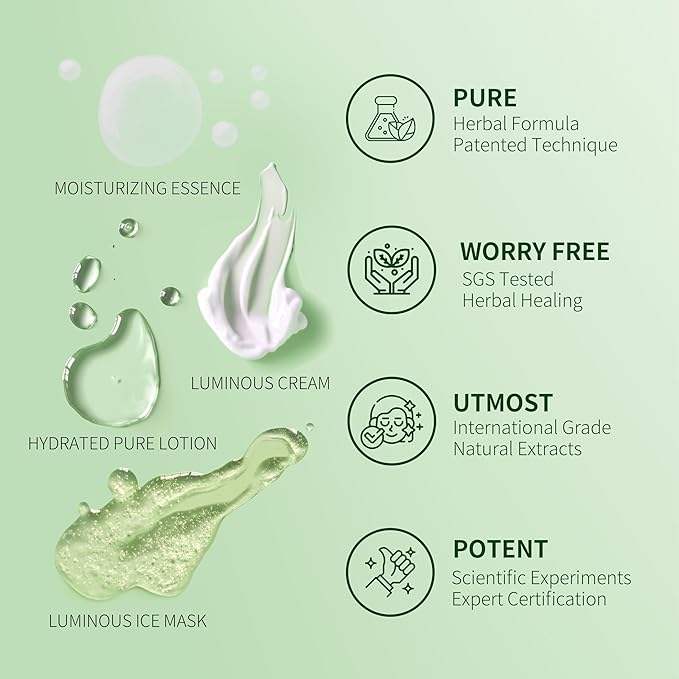 Luminous Ice Facial Mask, Hydrating Gel for Sensitive Skin, Herbal-Infused Formula with Centella Asiatica, Astragalus, Ginseng & Osmanthus, 1.69 fl. oz