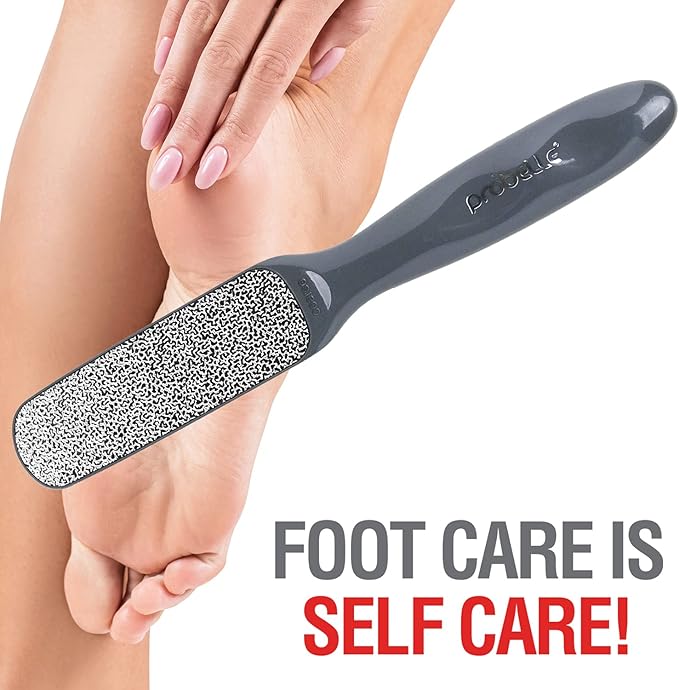 Probelle Double Sided Multidirectional Nickel Foot File Callus Remover - Immediately Reduces calluses and Corns to Powder for Instant Results, Safe Tool (Dark Grey)