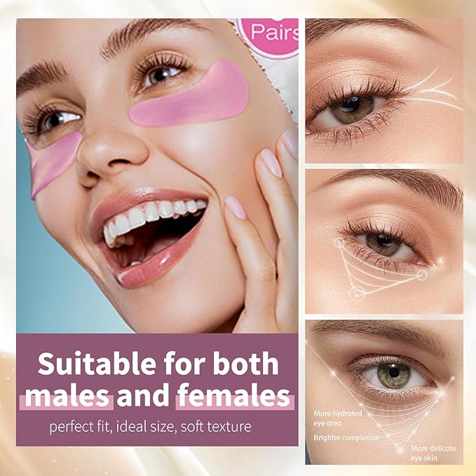 MOND'SUB Premium Under Eye Patches, Gel Eye Patches Hydrating & Refresh for Puffy Eyes, Under Eye Bags & Dark Circles, Natural Collagen Eye Gels Pads, Crystal Anti-Aging Eye Mask (Pink)