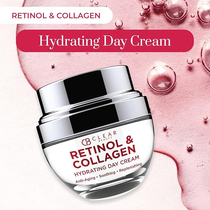 Retinol & Collagen Daily Face Moisturizer - Dermatologist Tested, Reduces Wrinkles, Fine Lines & Blemishes, Hydrating Anti-Aging, Clean Beauty, Cruelty-Free Korean Skin Care - 1.69 oz