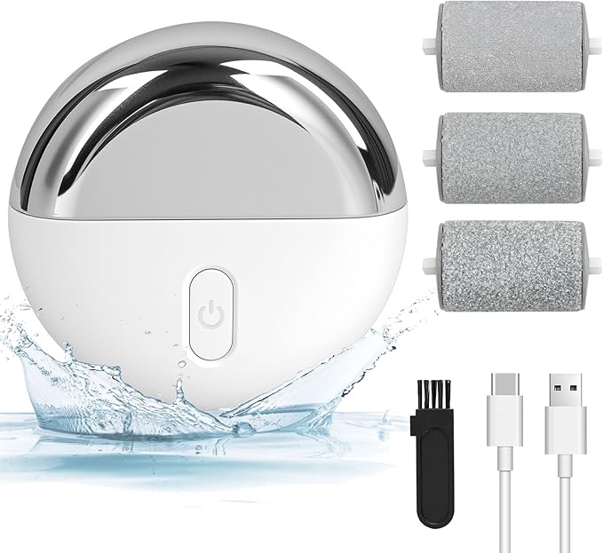 Automatic Callus Remover for Feet, Rechargeable Pedicure Tools for Feet, Electric Foot Callus Remover with 3 Roller Heads 2 Speed, Waterproof Foot File Perfect for Dead Hard Cracked Dry Skin