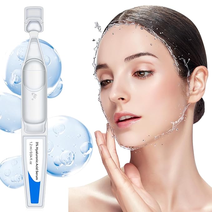 3% Hyaluronic Acid Serum,Hyaluronic Acid for Face, Ultra-Hydrating Vials,Moisturizing,Plumping Skin & Smoothing the Look of Fine Lines,Anti-Aging Serum for Face,Dry&Sensitive Skin(1.2 ml)*30