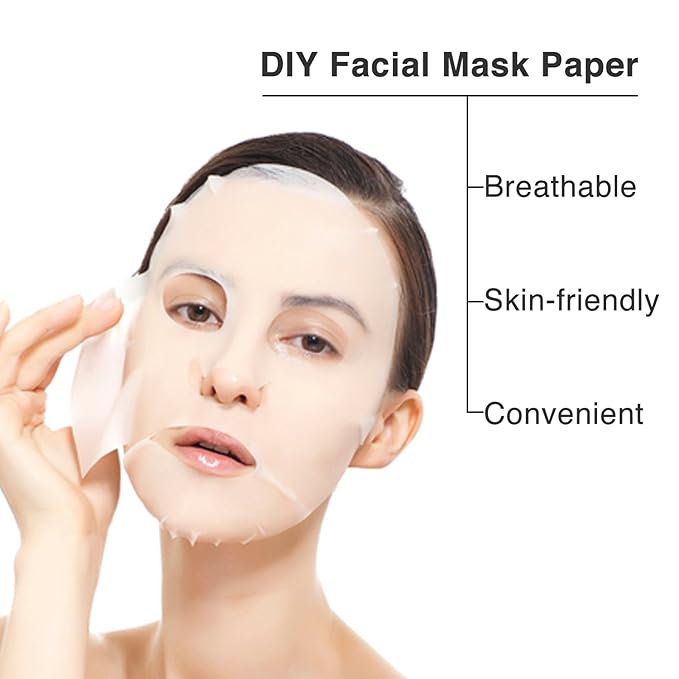 100 pcs Compressed Facial Mask Sheet Beauty DIY Disposable Mask Paper Natural Cotton Skin Care Wrapped Masks Normal Thick,Get a Small Mask Bowl, Mask Brushes