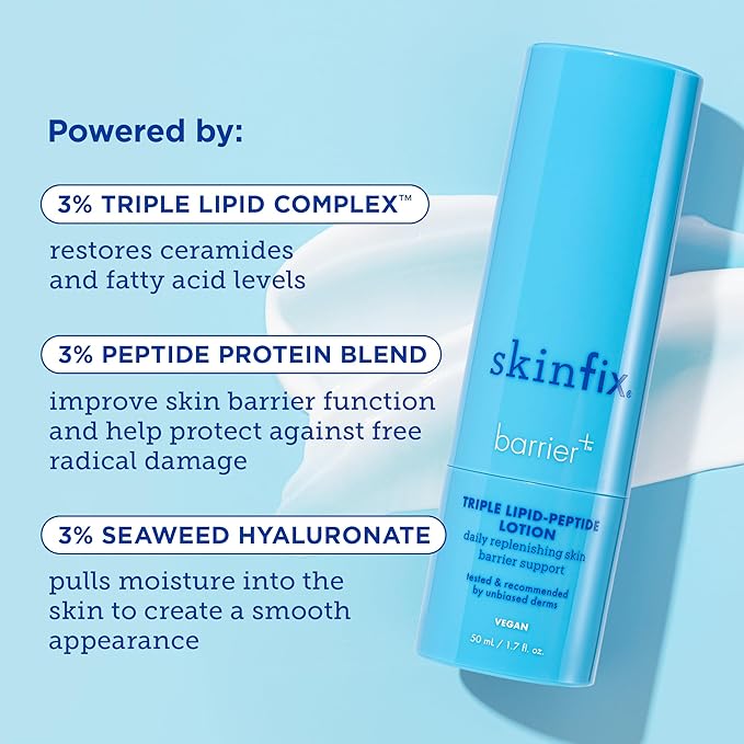 Skinfix Barrier+ Triple Lipid-Peptide Lotion: Lightweight, Hydrating Lotion To Help Rescue & Repair The Skin Barrier, 1.7 Fl Oz