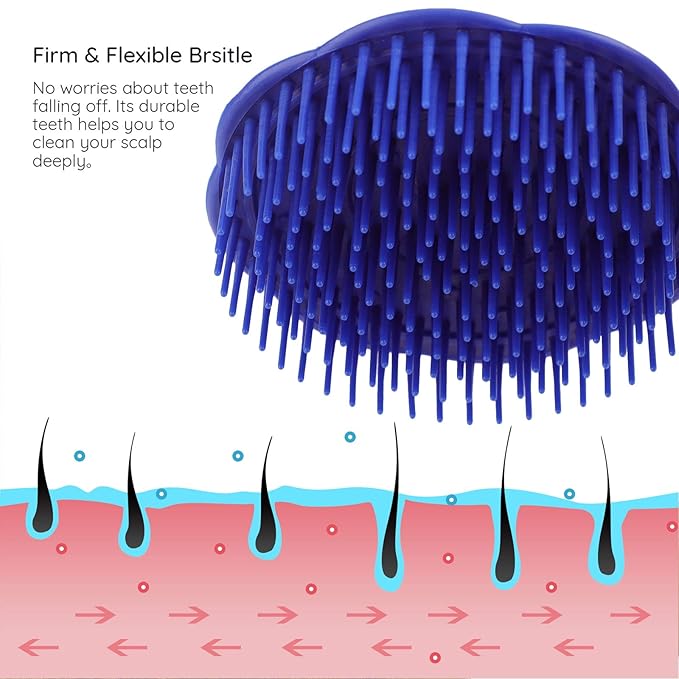 Segbeauty Hair Scalp Brush, 2Pcs Palm Massage Shampoo Brushes, Men Beard Comb Scalp Scrubber Floriated Shower Comb for Washing Hair, Pet Shower Grooming, Salon, Travel