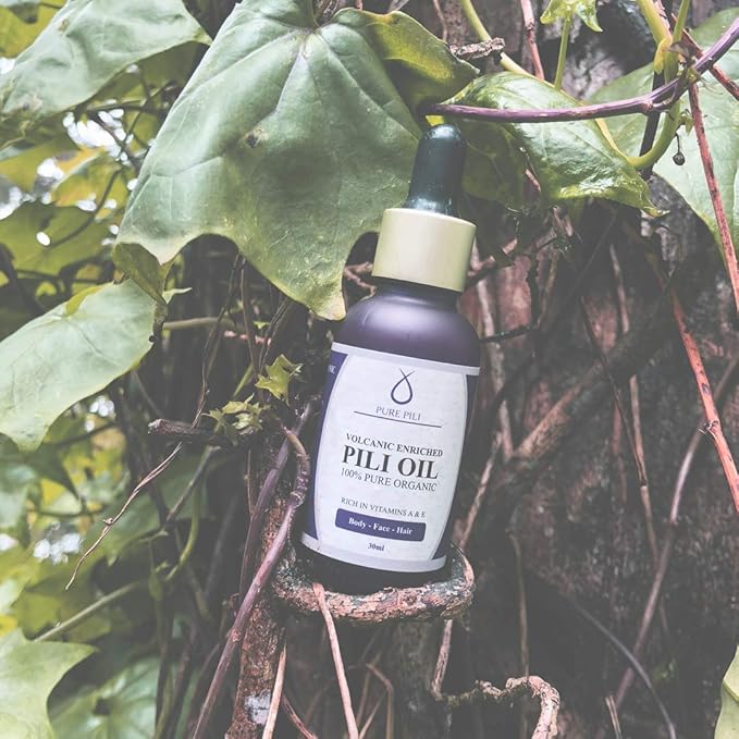 Pure Pili ORGANIC Pili Oil For Skin, Hair, Face, Nails, Beard & Cuticles -100% Volcanic Enriched Anti Aging, Anti Wrinkle, Cold Pressed Moisturizer, 30 ml