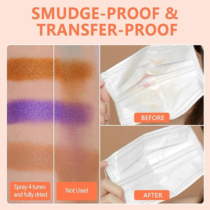 Dewy Makeup Setting Spray Kit-7 Fl oz Hydrating Illuminating Finishing Spray Long Lasting Lightweight Face Mist Make up Fixer +1PC Travel Size Spray Bottle+1PC Sponge Puff