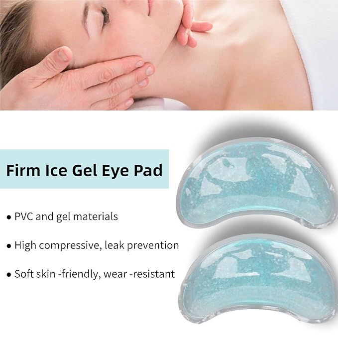 Under Eye Gold Gel Pads,Cooling Gel Eye Reusable Cold Eye for Puffy Eyes, Gel Ice Pack Cooling Eye Pads and Under Eye Patches for Redness and Eye Relax
