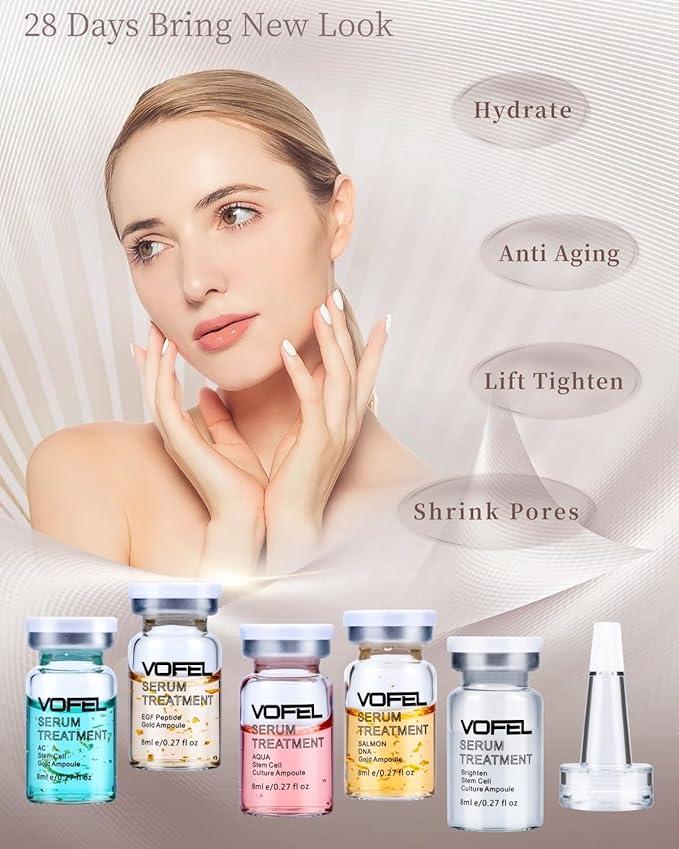 BB Glow Starter Kit BB Glow Serum for Microneedling Serum Ampoule Skin Treatment Kit 0.27oz 12 Vials