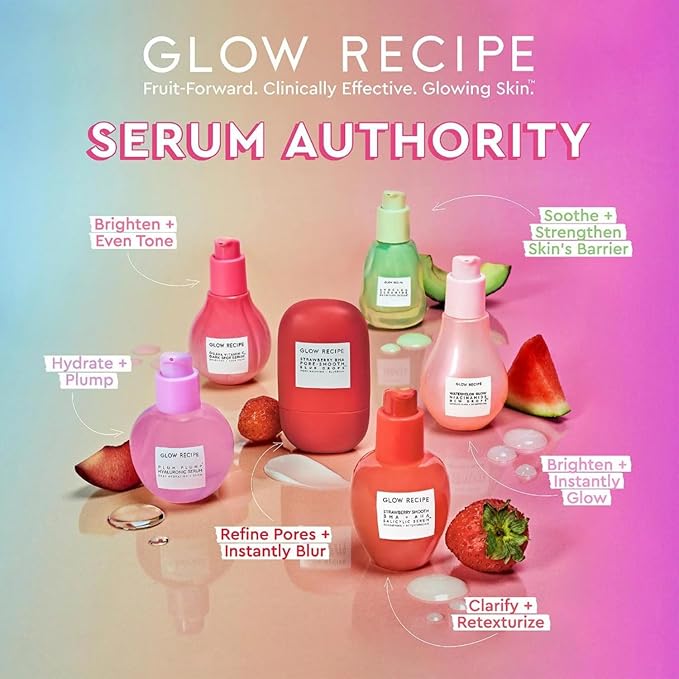 Glow Recipe Soothe, Glow & Bright Gift Set - Niacinamide Dew Drops Illuminating Primer & Avocado Ceramide Facial Serum & Guava Dark Spot Serum - Korean Skincare Travel Kit (3 Count)