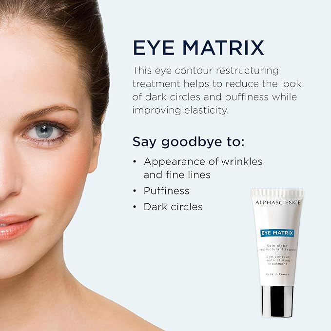 ALPHASCIENCE Eye Matrix - Eye Treatment Gel - Hydrating & Smoothing - Rich Formula for Dark Circles, Puffiness, Wrinkles & Fine Lines - Fragrance & Preservative-Free - 15 ml / 0.50 fl. oz.