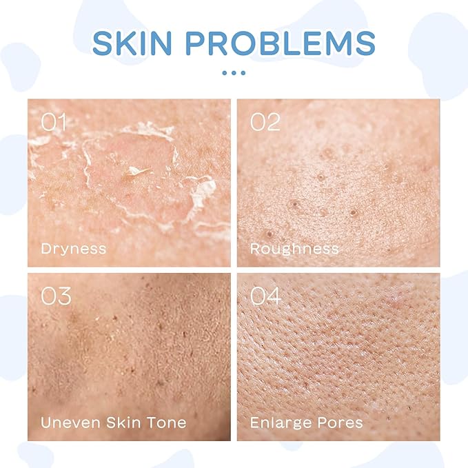 Milk Skin Care Kit, 8Pcs Moisturizing Face Care Set, Deep Clean, Nourish Skin, Facial Skin Care Sets with Cleanser, Exfoliating Scrub, Hand Wax, Eye Cream, Moisturizing Cream, Sunscreen