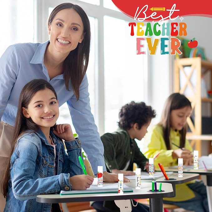 50 Pack Teacher Appreciation Lip Balm Bulk,Thank You Lip Care, Moisturizing and Nourishing Lip Balm for Teacher Appreciation Gifts Supplies