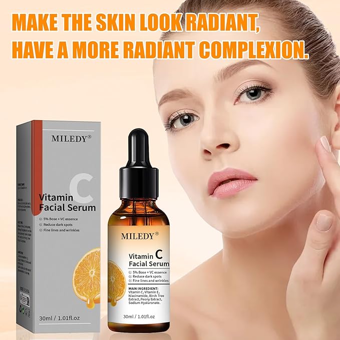 3PCS Vitamin C Facial Serum Essence,Vitamin C Vitamin E Facial Serum,Skin Moisturized,30ml / 1.01oz