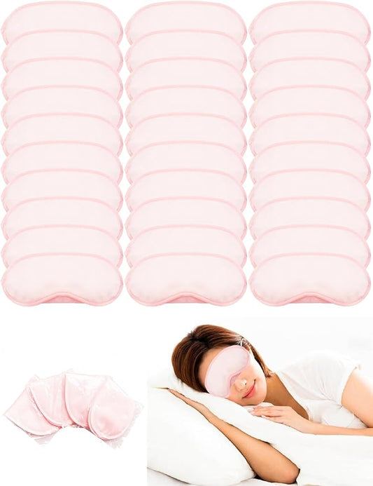 Eye Mask Sleep Masks Sleeping Mask Blindfold Eye Cover Team Building Games Party with Nose Pad and Adjustable Strap for Women Men Kids 4 Layers Black (Pink)