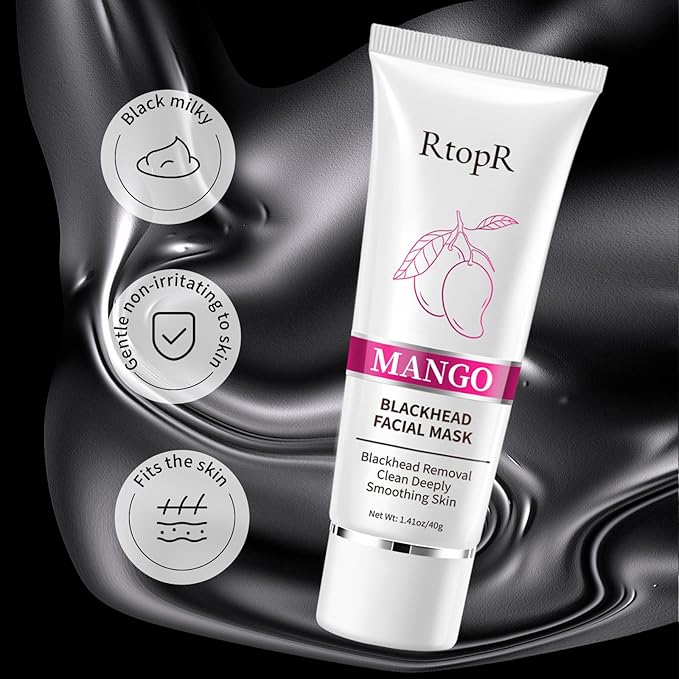 RtopR Blackhead Remover Peel Off Mask for Face,Black Blackhead Face Mask,Blackhead Remover Nose Pore Strip for All Skin Types