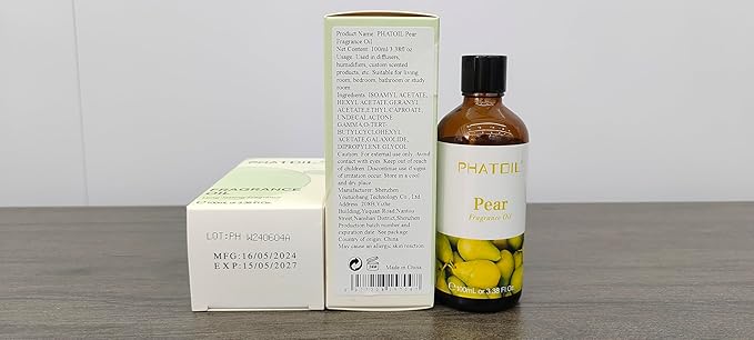3.38FL.OZ Pear Fragrance Oils for Aromatherapy, Essential Oils for Diffusers for Home, Perfect for Diffuser, Yoga, Skin Care, DIY Candle and Soap Making - 100ml
