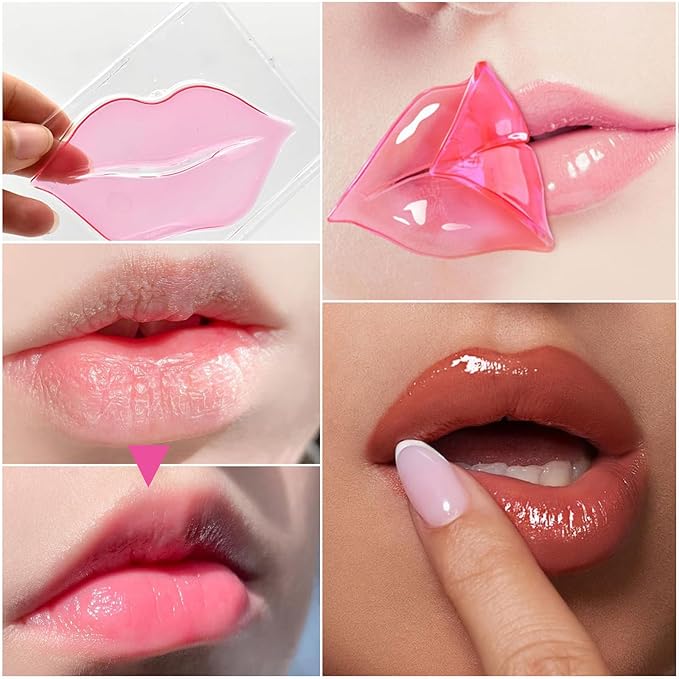 40 Pairs Eye Mask & Lip Mask, Moisturizing Lip Masks, 24K Gold Gel Crystal Collagen Under Eye Patches for Dark Circles, Wrinkles, Eye Bags and Fine Lines