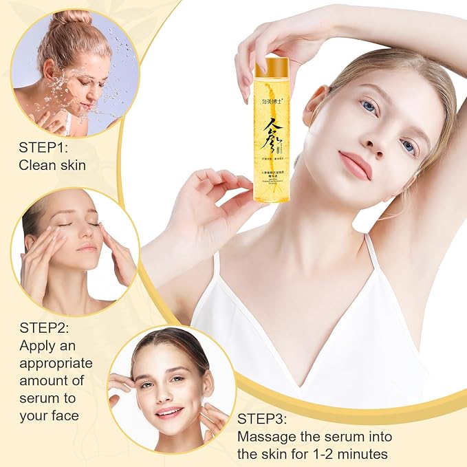 SUNDEER Ginseng Extract Liquid,Ginseng Polypeptide Anti-Ageing Essence,Ginseng Extract Anti-Wrinkle Original Serum Oil,Korean Red Ginseng Serum for Reduce Fine Lines, Moisturizing (2 Bottle)