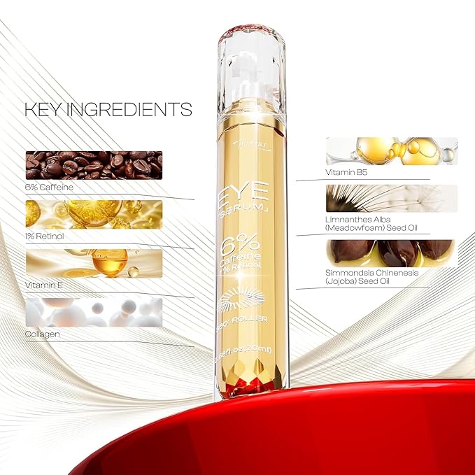 6% Caffeine Eye Cream: Dark Circle Remover Hydrating Anti-Wrinkle Eye Care Cream for Women 20ml 0.68fl.oz