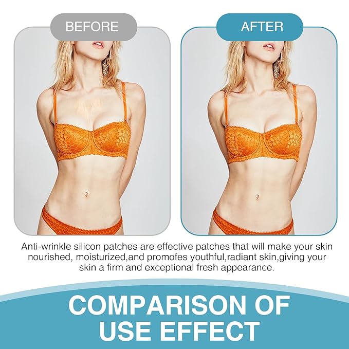 4 Pcs Chest Silicone Anti Wrinkle Pads Reusable,Anti-Wrinkle Patches for Side Sleeping