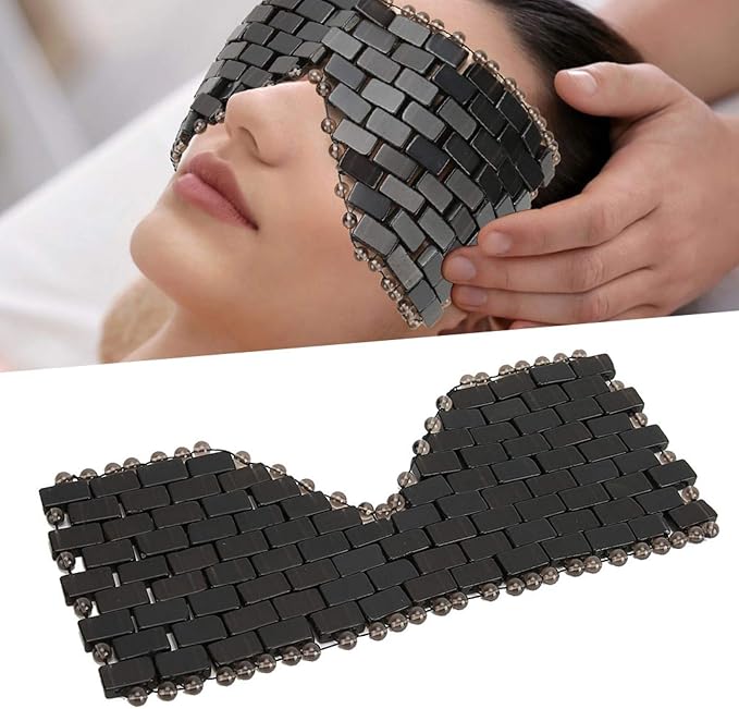 Jade Stone Eye Mask, Cooling Eye Mask Sleep Masks Eye Treatment for Puffy Eyes Dark Circles Jade Mask for Sleeping Masks Soothe Eye Fatigue(Obsidian)