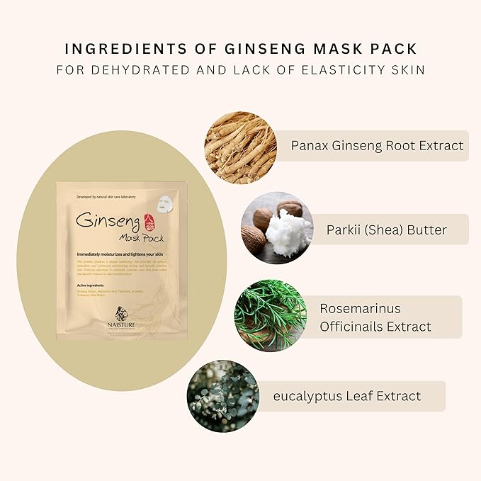 10 Bundle and Ginseng Korean Face Sheet Mask- Revitalizing, Firming Soothing, Skin Care for All Skin Types (15Pack)