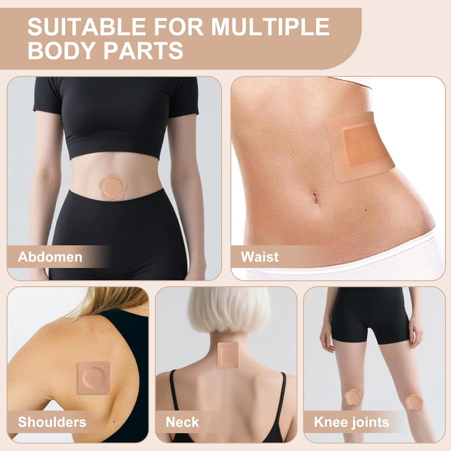 Castor Oil Patches for Belly Button, 4 Sizes Mix 40PCS Castor Oil Pack Wraps Organic Cotton Self-Adhesive Castors Oils Pack Anti Leakage Disposable Pad Breathable No Wash (Oil Not Included)