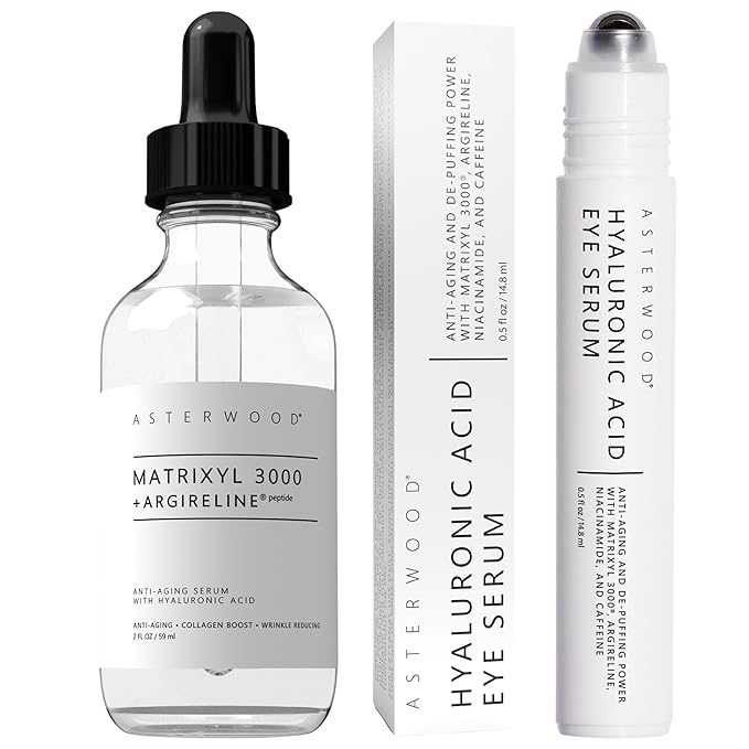 Asterwood Matrixyl 3000 with Argireline Serum 2 oz + Hyaluronic Acid Eye Serum