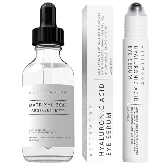Asterwood Matrixyl 3000 with Argireline Serum 2 oz + Hyaluronic Acid Eye Serum