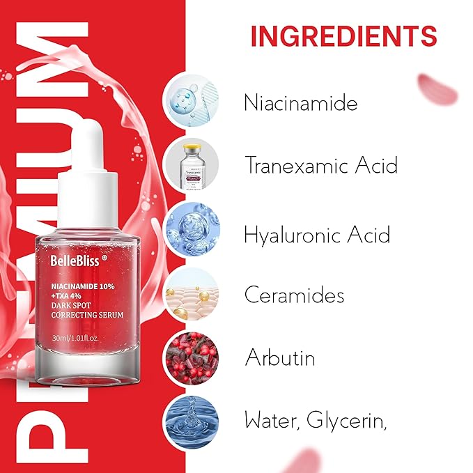 Niacinamide 10% | Tranexamic 4% | Acid Serum |, Hyaluronic Acid | Ceramide,Vitamin B12 is a natural color that is suitable for sensitive skin. Korean glass skin that is fragrance free(30ml 1fl.oz.)