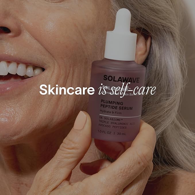 Solawave Plumping Peptide Lifting Serum with Triple Hyaluronic Acid, Probiotics, Avocado Vegan Peptides for Collagen and Radiant Complexion - Anti-Aging Preventative for All Skin Types (1 FL OZ)