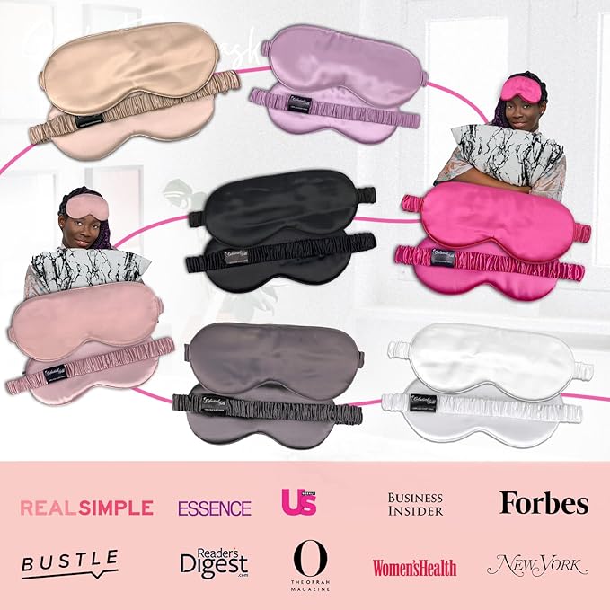 CELESTIAL SILK 100% Silk Sleep Mask for Women with Silk Covered Elastic Strap, Mask for Sleeping (One Size, Vintage Pink)