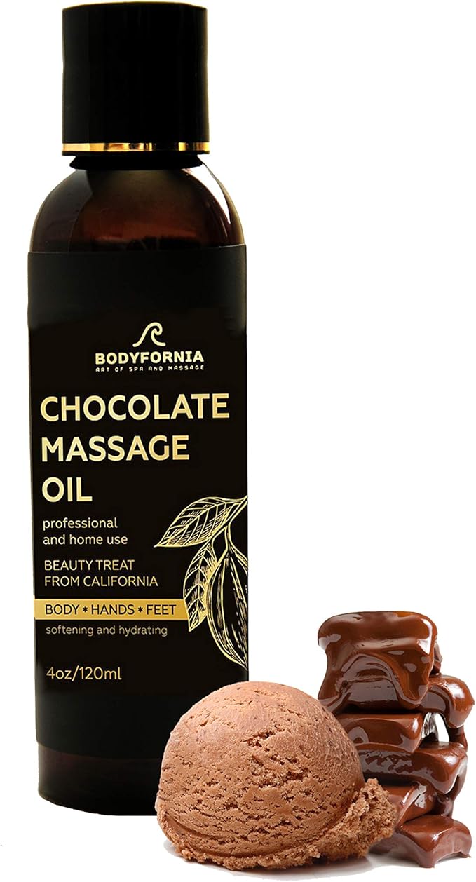 BODYFORNIA Chocolate Body Oil, Organic Jojoba Oil, Moisturizing Multi-Purpose Oil for Hands, Feet, and Body