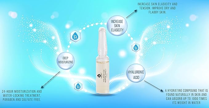 100% Hyaluronic Acid And Natural Moisturizing Serum Ampoule Set,Anti Aging Anti Wrinkle, 7 Day Treatment For All Skin Types
