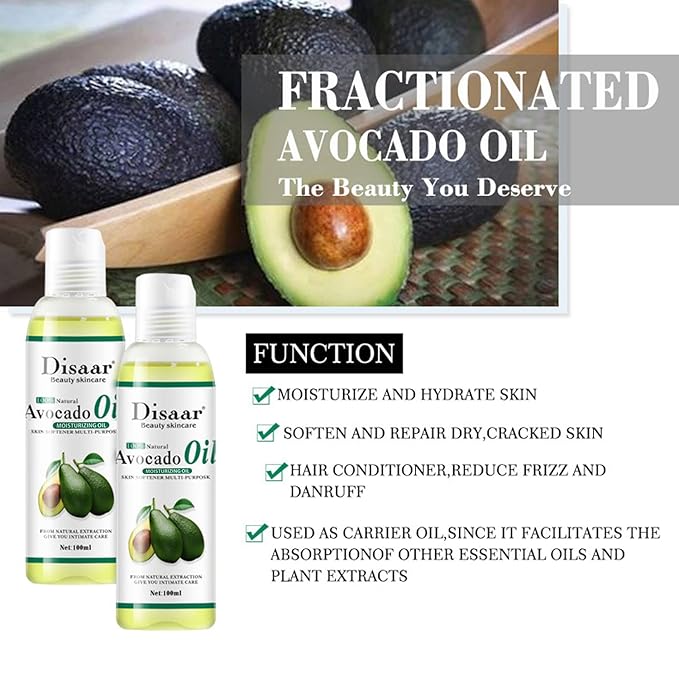 Natural Softening Multi-Purpose Moisturizing Mineral Oil Relive Dry Skin 100ml/3.38fl.oz (Avocado Oil)