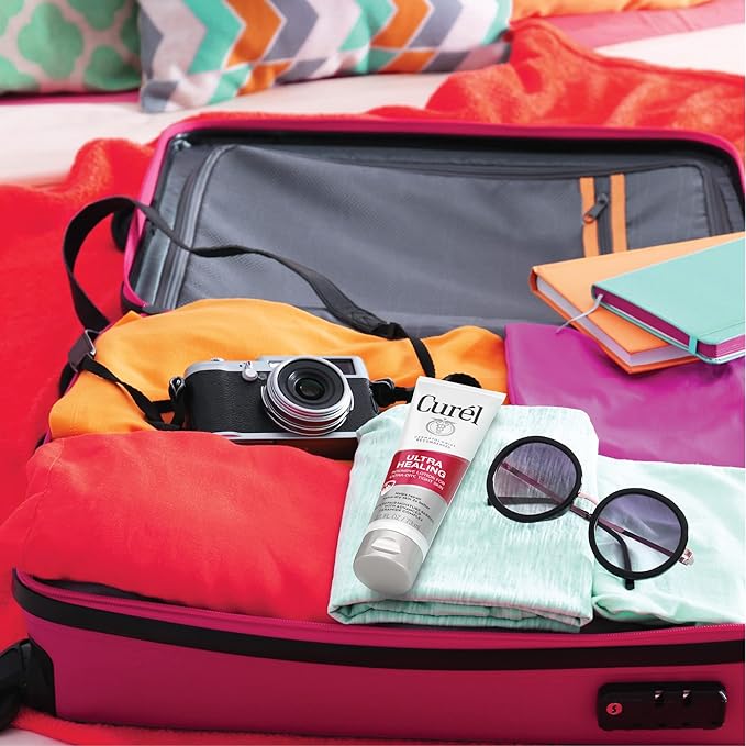 Curel Ultra Healing Intensive Fragrance-Free Lotion For Extra-Dry Skin, Ideal for Sensitive Skin, Dermatologist Recommended, Cruelty Free, Paraben Free, 2.5 Oz, Pack of 4