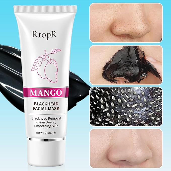 RtopR Blackhead Remover Peel Off Mask for Face,Black Blackhead Face Mask,Blackhead Remover Nose Pore Strip for All Skin Types