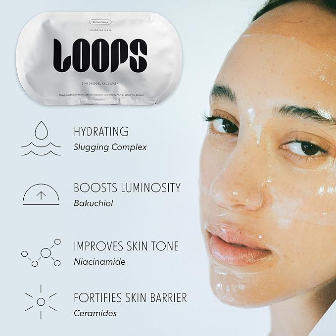 LOOPS VARIETY LOOP KIT - Hydrogel Korean Face Mask for Every Skin- Five Collagen Face Masks for Brightening, Detoxifying, Repairing, Glowing, & Rejuvenating - Gifts for Women -5 Pc