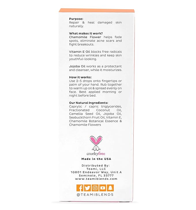 Teami Repair Jojoba Face Oil for Women with Coconut Oil, Camellia Seed & Vitamin E Oil for Skin - Facial Oil Cleanser for Sensitive, Normal, Oily & Dry Skin (2oz)