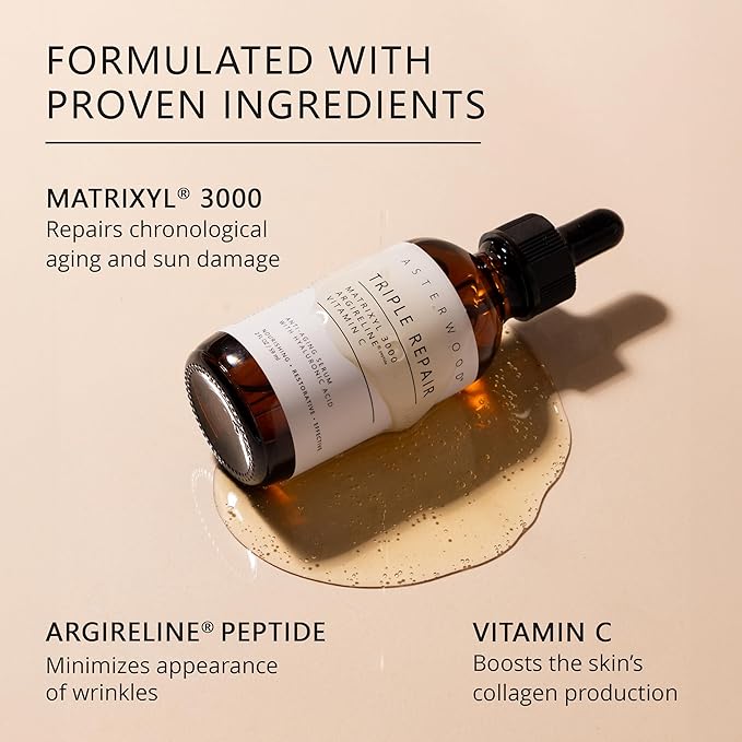 Asterwood Triple Repair Serum (8 oz) + Hyaluronic Acid Eye Serum