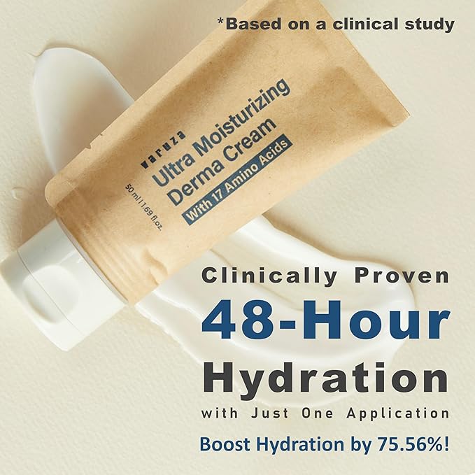 Ultra Moisturizing Derma Facial Cream – Deep Hydrating Face Moisturizer – EWG Verified Vegan Cruelty Free Korean Skin Care Product with Hyaluronic Acid, Non-Sticky Unscented Lotion, 2EA